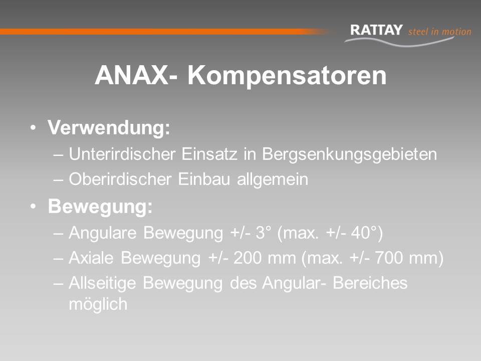 ANAX- Kompensatoren: Verwendung & Bewegung